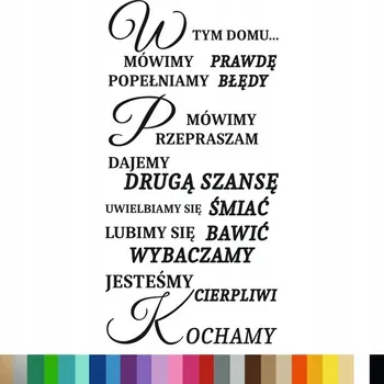 Samolepící dekorace Samolepka na stěnu Citát V TOMTO DOMĚ ŘÍKÁME 46x92