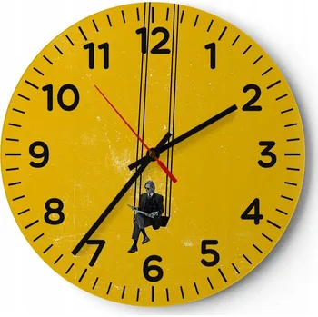 Hodiny Nástěnné hodiny do obýváku 40x40 Umění Art Kulatý Hodiny na skle Loft Tiché