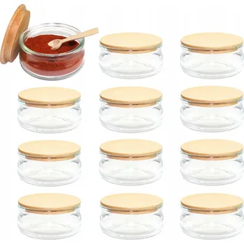 Dóza na potraviny 12x Nádoby na koření skleničky na koření 210ml s víčkem a lžičkou