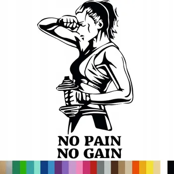Samolepící dekorace Samolepka na stěnu Citát NO PAIN NO GAIN 94x155 cm