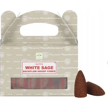 Čajovna Vonné tyčinky Satya Backflow Dhoop Bílá Šalvěj