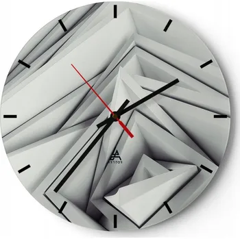 Hodiny Velké nástěnné hodiny 40x40 cm - Skleněné hodiny s tichým chodem Kulatý