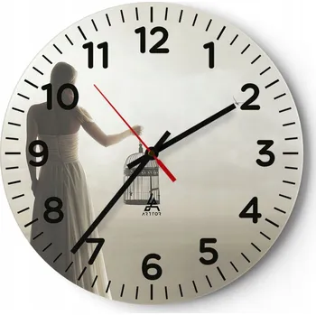 Hodiny Kuchyňské nástěnné hodiny 30x30 Žena Moderní skleněné hodiny do obýváku Tiché