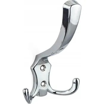 Věšák NÁBYTKOVÝ VĚŠÁK TROJITÝ nástěnný HÁČEK chrom 13cm AMIX W003/C + vruty