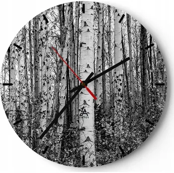 Hodiny Nástěnné hodiny do kuchyně 30x30 Les Skleněné hodiny do obýváku Loft Tiché