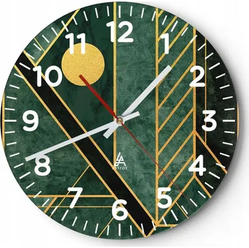 Hodiny Nástěnné hodiny do obýváku 40x40 Abstrakce Kulatý Skleněné hodiny Loft Tiché