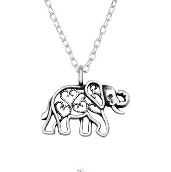 Náhrdelník Stříbrný náhrdelník Slon 46823 (Řetízek a přívěsek se slonem, sloni)