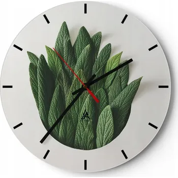 Hodiny Nástěnné hodiny do kuchyně 30x30 Šalvěj Skleněné hodiny do obýváku Loft Tiché