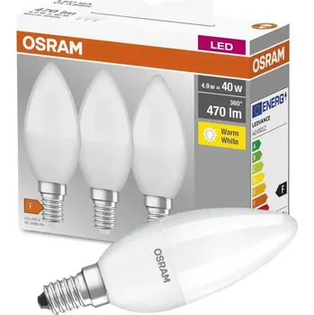 Žárovka 3x LED žárovka SVÍČKA E14 5,5W = 40W 470lm OSRAM