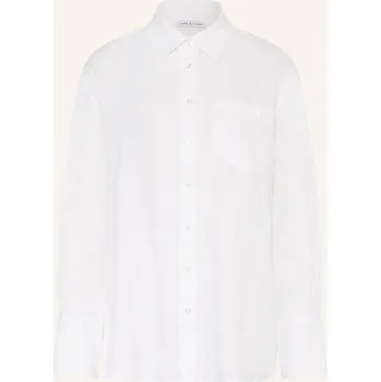 Mrs & Hugs Dámská Lněná Košilová Halenka, bílá, 44