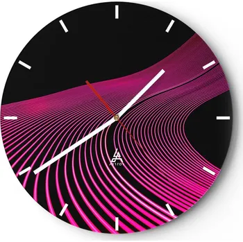 Hodiny Nástěnné hodiny do kuchyně 30x30 Linie Skleněné hodiny do obýváku Loft Tiché