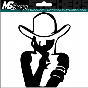 Samolepicí dekorace na vozidlo SAMOLEPKA na auto KOVBOJKA COWBOY 15x10,5 cm