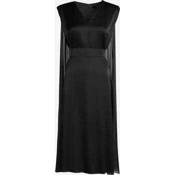Dámské šaty ŠATY KARL LAGERFELD MIDI CEREMONY CAPE DRESS BLACK