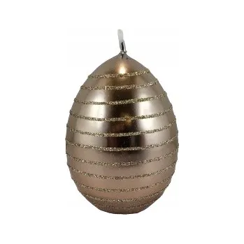 Svíčka SVÍČKA ANDALO ZRCADLO VAJÍČKO MALÉ ROSE GOLD 9 CM