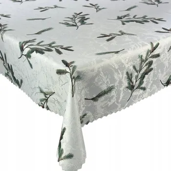 ubrus Ubrus Odolný Skvrnám Vánoční Zimní Stříbrný Stromek Borovice 140x160 cm