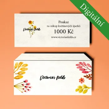 předplacená karta Victoria's fields DIGITÁLNÍ dárkový poukaz v hodnotě 1000 Kč