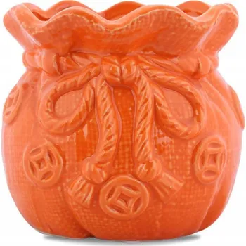 Obraz Vázička sakwa oranžová keramická dekorativní