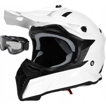 Helma na motorku HORN MOTOCYKLOVÁ PŘILBA H301 CROSS QUAD + BRÝLE L