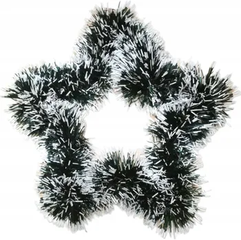 Vánoční dekorace HVĚZDA DEKORACE ŘETĚZ NA VÁNOČNÍ STROMEK VÁNOCE ZELENO BÍLÁ