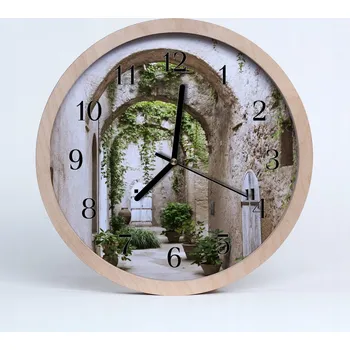 Hodiny Hodiny nástěnné překližka loft Aleje rostliny Město