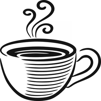 Samolepící dekorace Samolepka na zeď Drukant Šálek kávy W-K037_35K 35 x 35 cm černá