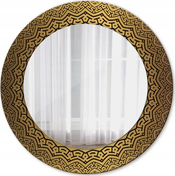 Zrcadlo Závěsné Zrcadlo se skleněným rámem a řeckým ornamentem, 50 cm