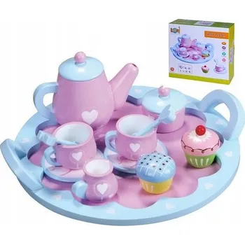 Obraz Dřevěná čajová a kávová souprava na podnosu pro piknik