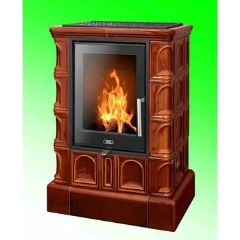 Krbová kamna Kamna ABX Britania exclusive kachlový sokl hnědé kachle