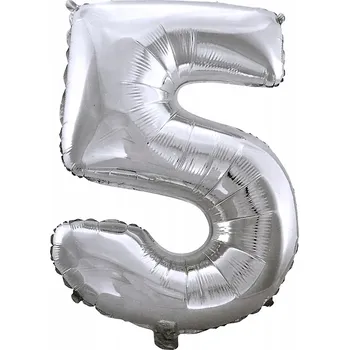 Balónek FÓLIOVÉ BALÓNKY STŘÍBRNÉ ČÍSLICE "5" 40 CM