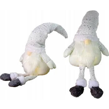 Vánoční dekorace VÁNOČNÍ SKŘÍTEK SVÍTÍCÍ BÍLÝ v zimní čepici