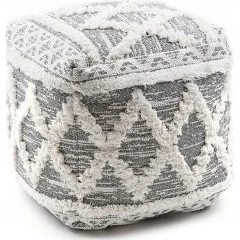 Taburet Bavlněná Taburet Podnožka čtverec 50x50 BOHO šedá #D1448