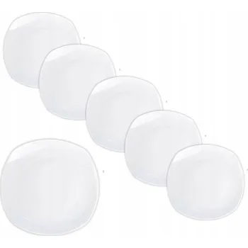 Talíř Talíř bílý dezertní porcelánový na pečivo 16,5x16,5 cm sada 6 kusů