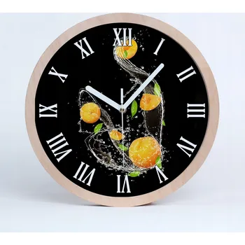 Hodiny Tichý nástěnný dřevěný hodinový stroj meruňky a voda o průměru 20 cm