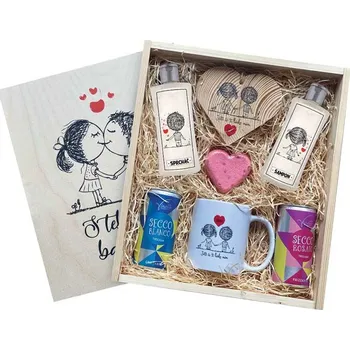 Dárkový potravinový koš Bohemia Gifts Dárkový box pro zamilované S tebou mě baví svět