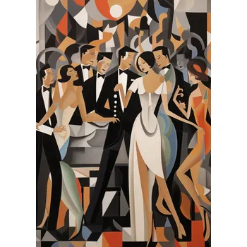 Plakát Plakát Ples v Art Deco bez rámu 64 x 90 cm