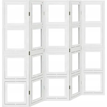 Paraván Dekorační paraván bílý z masivního dřeva paulovnie, 175-180 x 160 cm