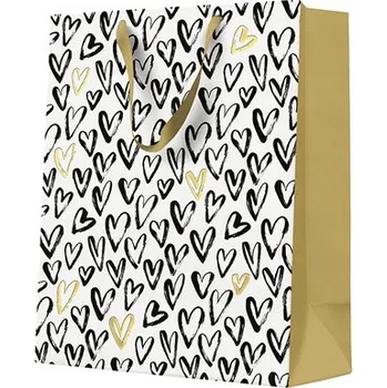 Dárková taška Dárková taška SRDCE narozeniny SVATEBNÍ HOSTINA Valentýn 26,5 x 33,5 x 13 cm