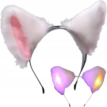 Čelenka DKM čelenka do vlasů kočičí uši bílá