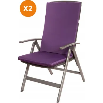 Polštář Polštář na zahradní židli, 110x47x65, fialová, 2 ks
