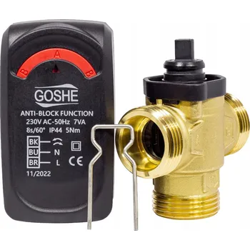 Instalatérský materiál Zónový přepínací ventil 1'' Goshe s pohonem, systém CLIP