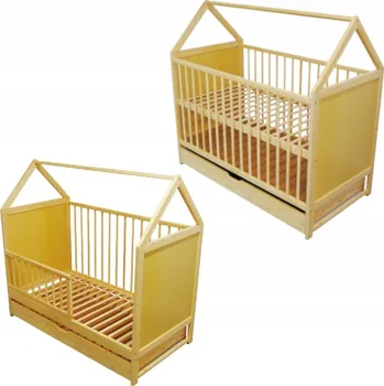 Dětská postýlka Dřevěná postýlka Senmalucha Jaś 60 x 120 cm hnědá