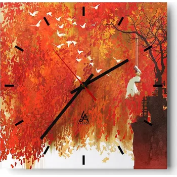 Hodiny Velké nástěnné hodiny 40x40 Abstrakce Skleněné tiché hodiny