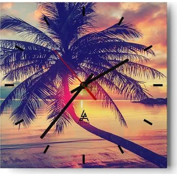 Hodiny Velké nástěnné hodiny 40x40 Krajina Skleněné hodiny Tiché