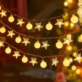 Vánoční dekorace SVĚTELNÝ ŘETĚZ MIX 3 m 20 LED diod ZÁCLONA GIRLANDA VÁNOČNÍ BÍLÁ TEPLÁ