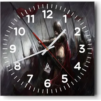 Hodiny Kuchyňské nástěnné hodiny 30x30 Rytíř Skleněné hodiny do obýváku Moderní Tiché