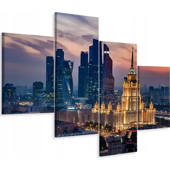 Obraz Čtyřdílný obraz Moskva - město s 3D efektem 120x75 cm
