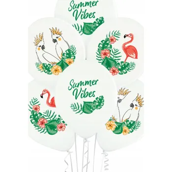Balónek Latexové balónky Summer Vibes Plameňák Havajské 6 ks