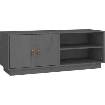Televizní stolek TV stolek z borovicového dřeva šedý 105x34x40 cm