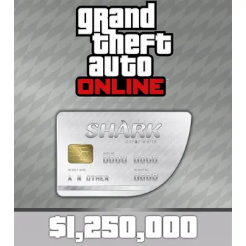 Hra pro Xbox One Grand Theft Auto Online$1,250,000 Great White Shark Cash Card XBOX One Kod Klucz Xbox One digitální