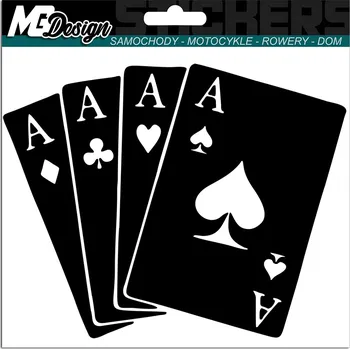 Samolepicí dekorace na vozidlo NÁLEPKA na auto HRACÍ KARTY ESO KARETA 12x15